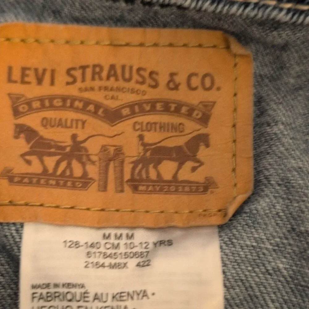 Levi Strauss & Co. Blue Denim boys girls Jean Jacket Buttons Trucker Size 10-12Y